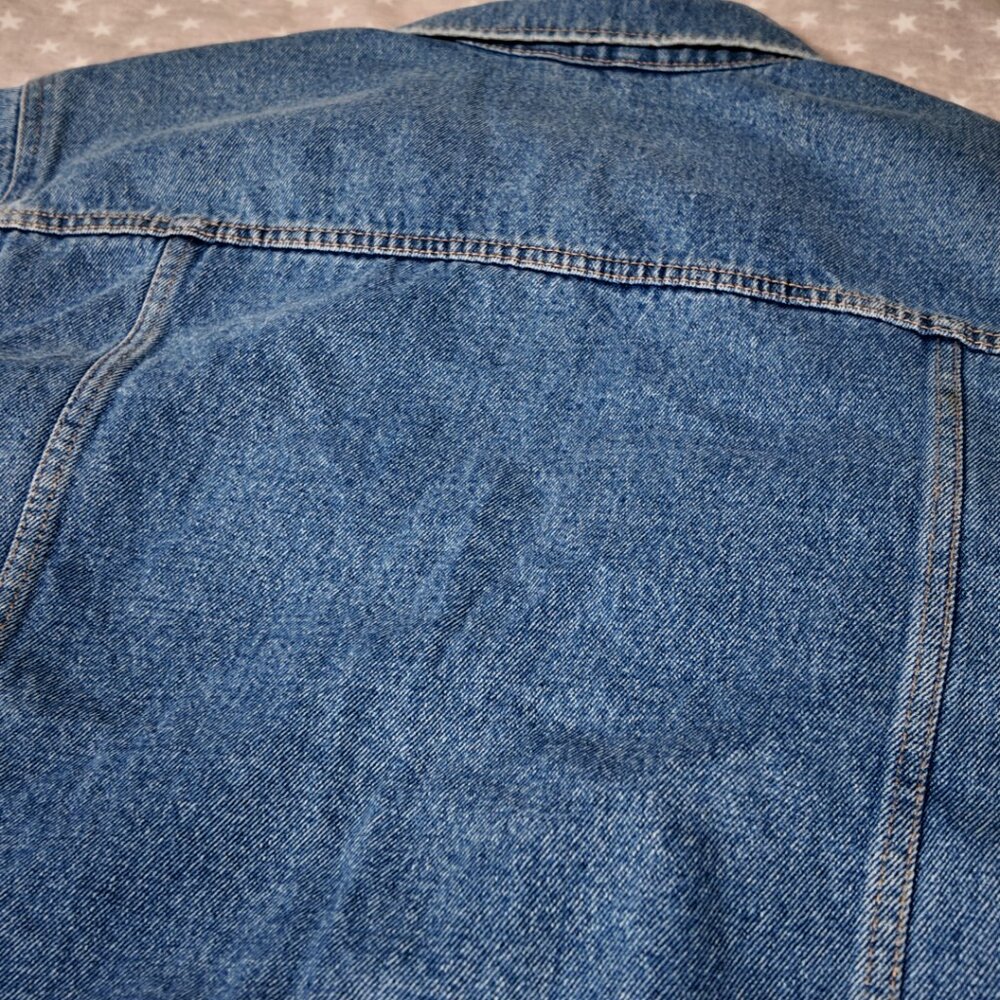 🔥 Vintage Wrangler Blanket-Lined Denim Trucker Jacket - Large 🔥 - Picture 9 of 10